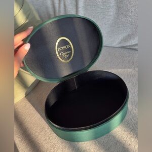 Rare Vintage Christian Dior Poison Green Oval Box – Satin Finish